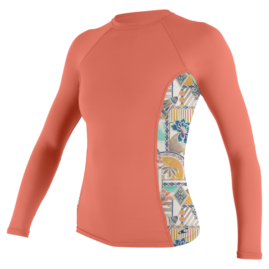 O'Neill Wms Side Print L/S Rash Guard