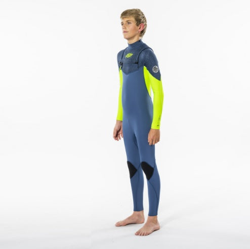 Rip Curl Junior Dawn Patrol 3/2 Chest Zip Wetsuit Blue Wsm5Kb