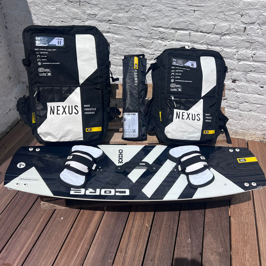 Core 8m+11m NEXUS 2 Kite w/bar & CHOICE 4 Board Complete | USED DEMO / GRADE A