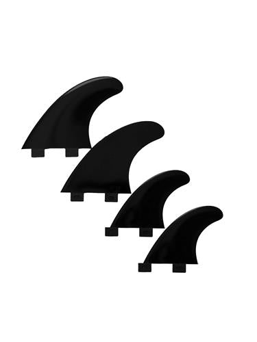 Devoted Quad Fin Set Nylon Dual Tab Black