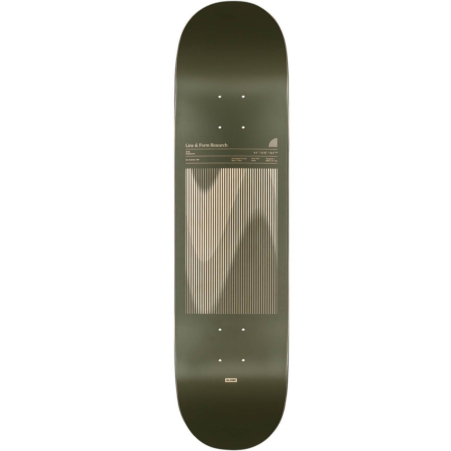 GLOBE G1 Lineform Deck 8.0 - Olive #10025410-BLK - Skateboard Deck only
