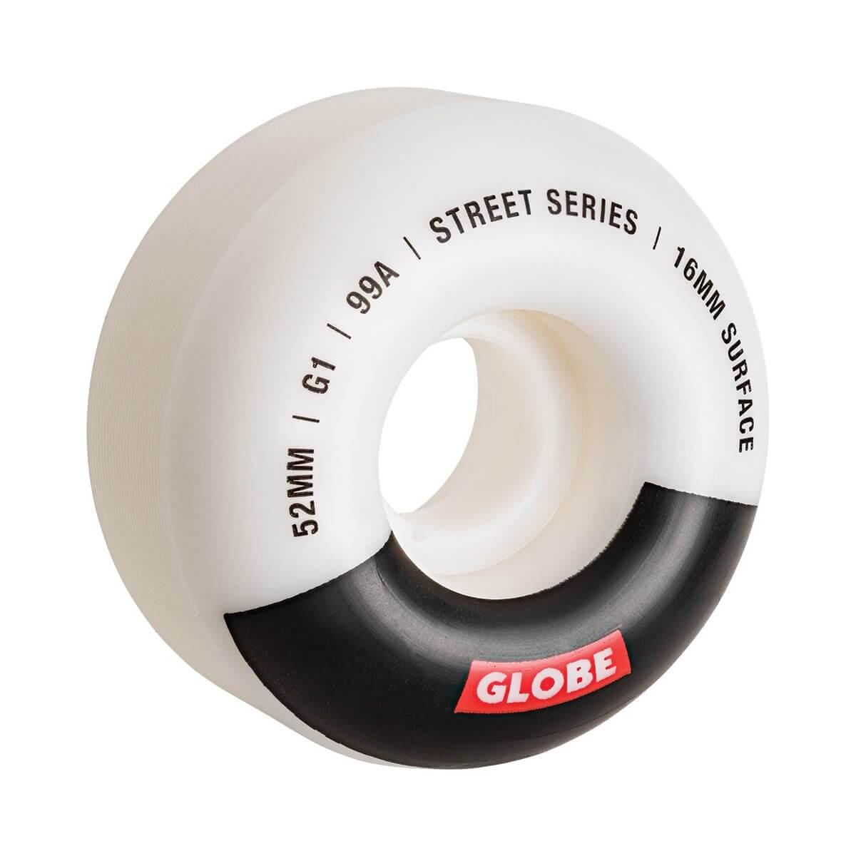 GLOBE G1 Street Wheel 52mm White/Black/Bar #10125037-WHTBLKBAR (x4)