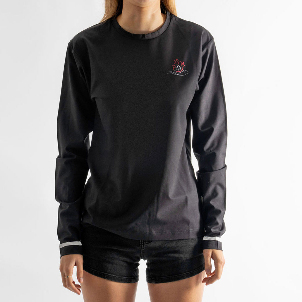 2022 Follow Corp Wmns L/S Hydro Tee - Charcoal