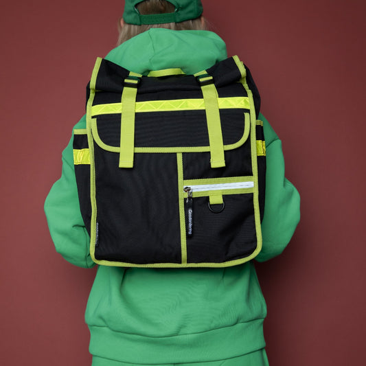 Rolltop Backpack Goodordering Neon Black