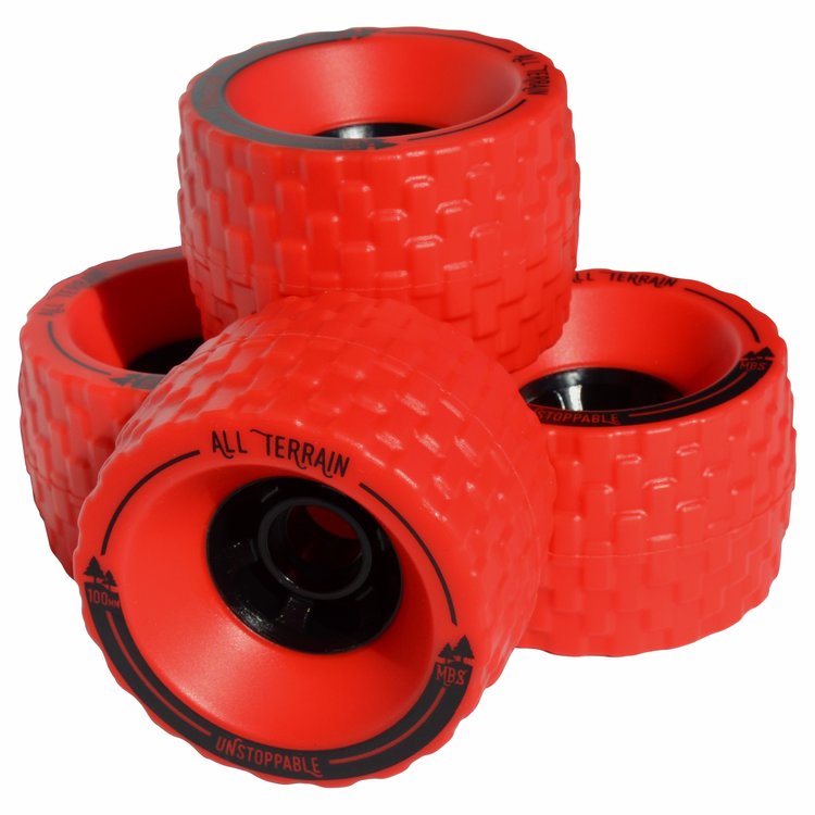 MBS All Terrain Skateboard Wheel (x4) - Red