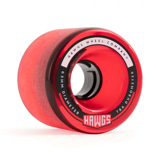 BLOOD ORANGE FATTIE HAWGS 78A 63MM WHEELS - clear red (x4)