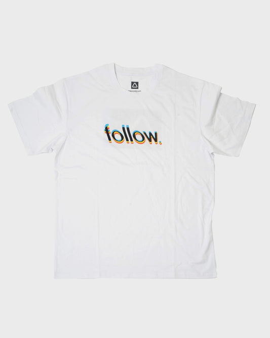 Follow Glitch Tee - White