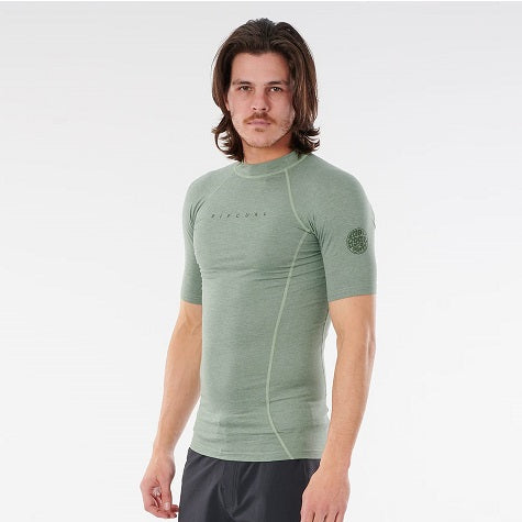Rip Curl Dawn Patrol Perf Short Sleeve Uv Tee Green Marle 12Smrv