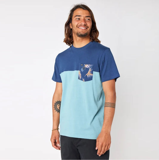 Rip Curl Inda Pocket Short Sleeve Tee 0Flmte - Dusty Blue