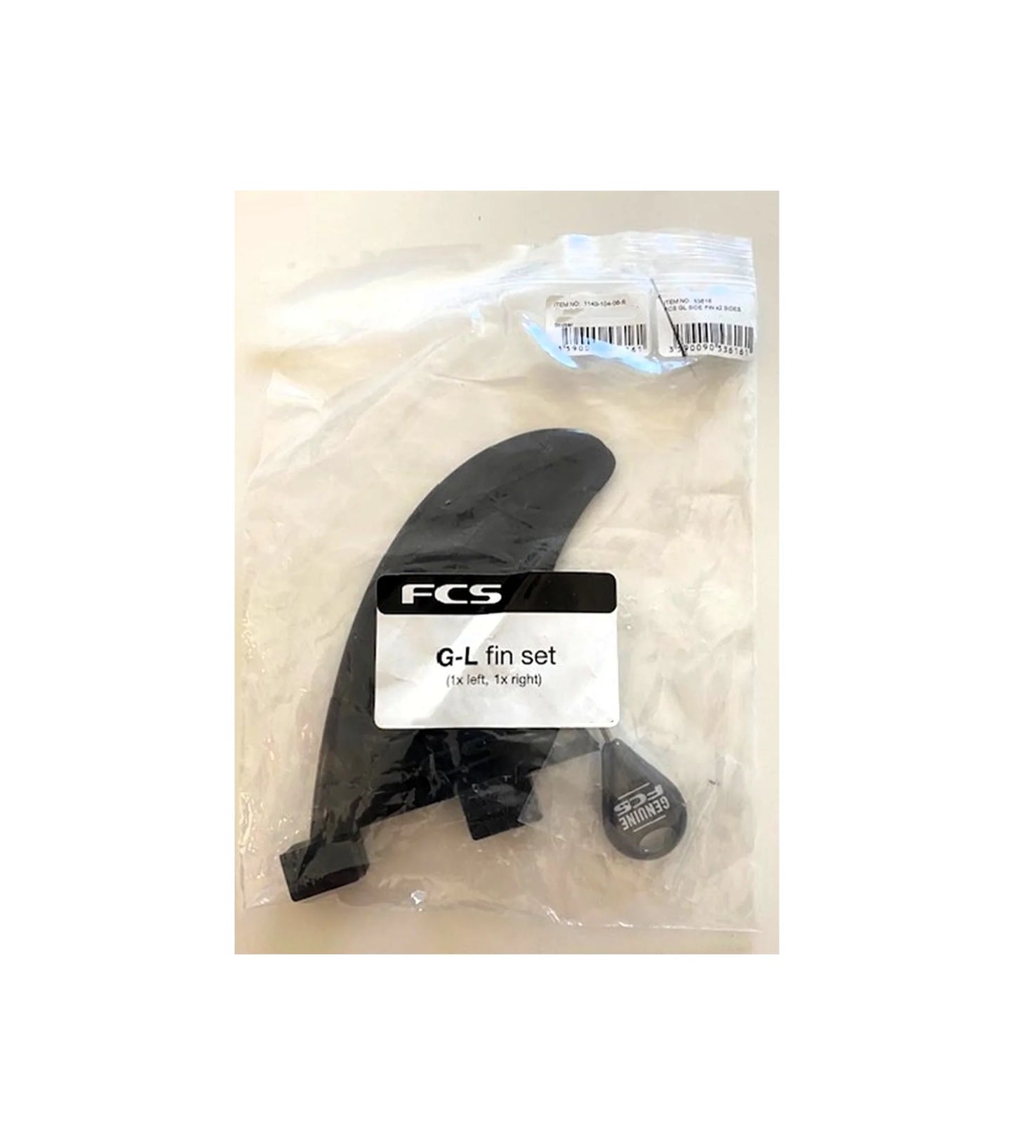 FCS GL Side Fins Natural Glass Flex Sidebite Fins with Fin Key