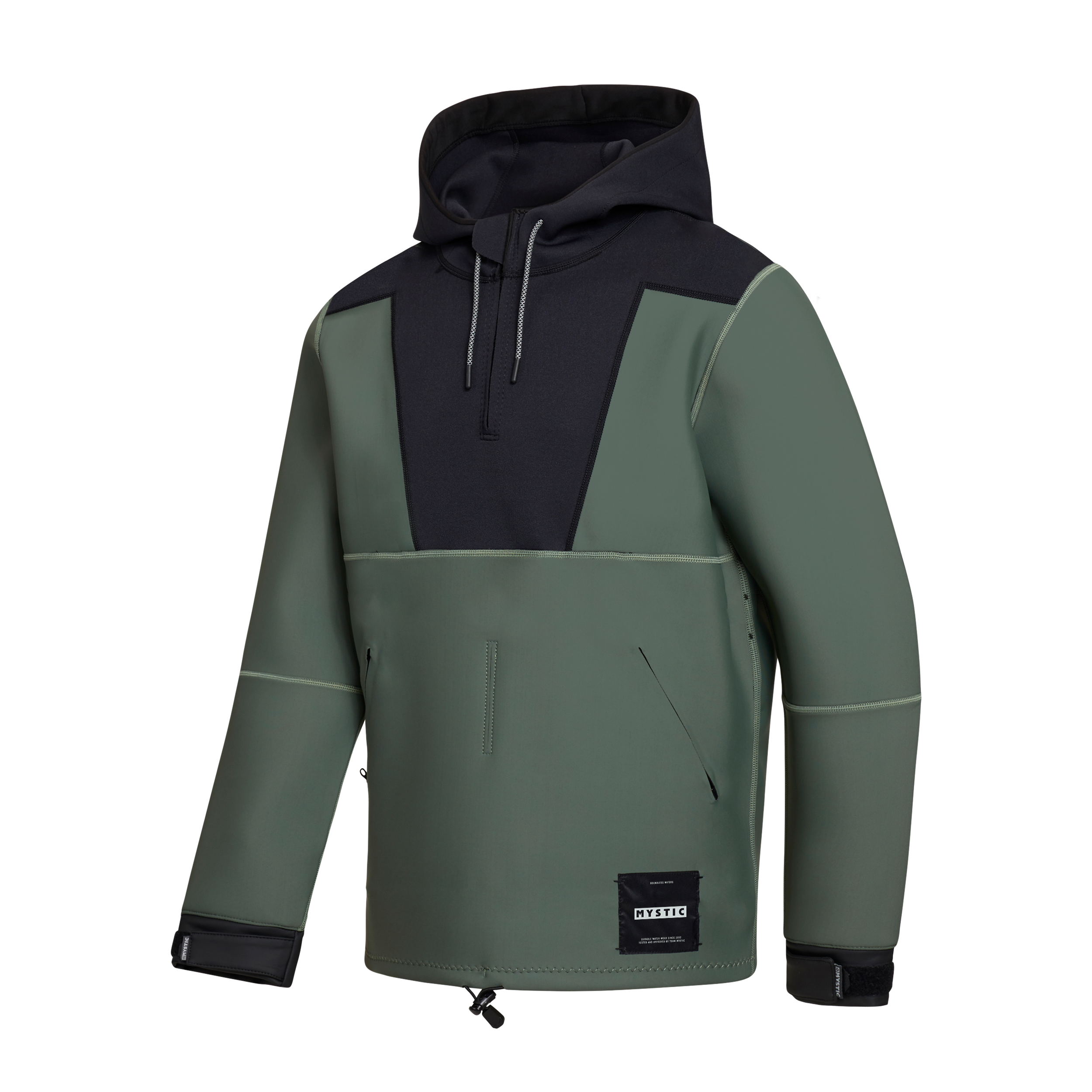 Mystic Fulmar Neoprene Hoodie 3/2mm | Dark Olive