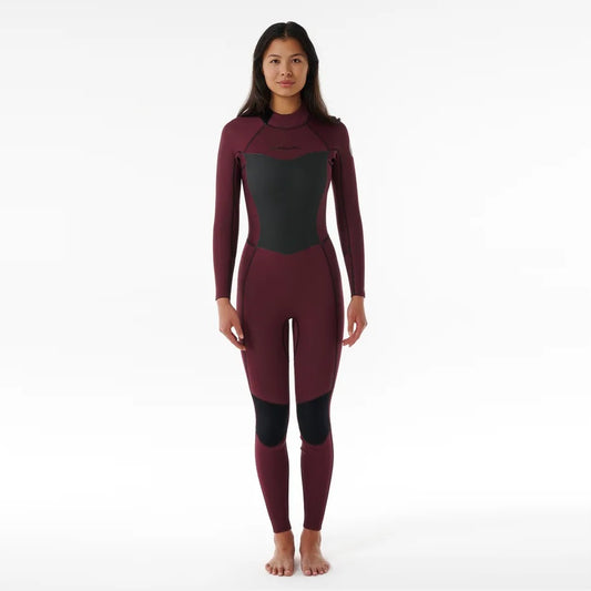 Rip Curl Women Dawn Patrol 4/3 Back Zip Wetsuit Plum 14Zwfs (E5)