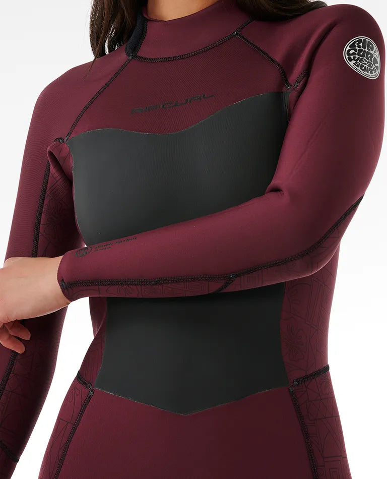 Rip Curl Women Dawn Patrol 4/3 Back Zip Wetsuit Plum 14Zwfs (E5)