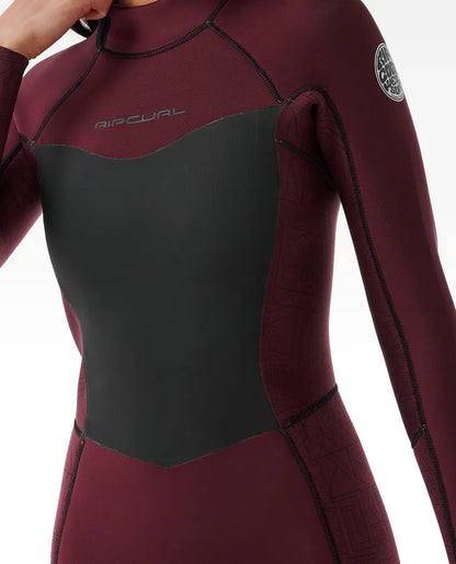 Rip Curl Women Dawn Patrol 4/3 Back Zip Wetsuit Plum 14Zwfs (E5)