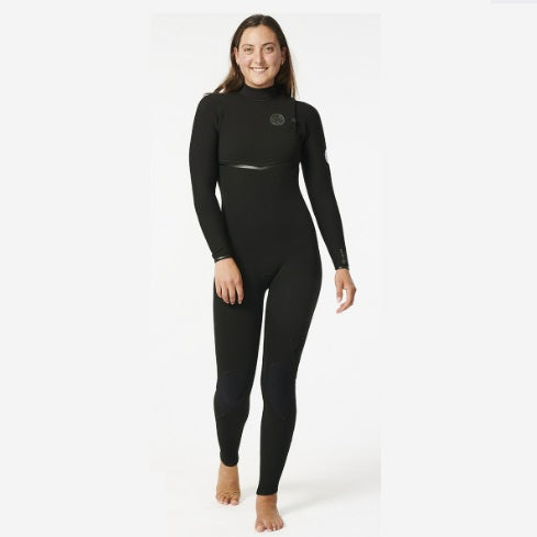 Rip Curl Wms Ebomb 4/3 Zip Free Wetsuit Black 14Kwfs (E7)