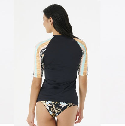 Rip Curl Ripple Effect Short Sleeve Uv Top Black 14Iwrv