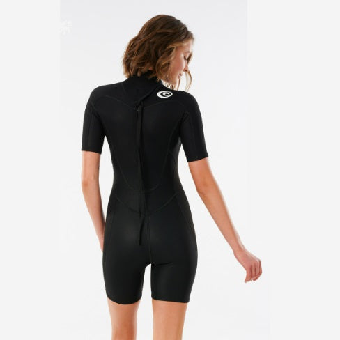 Ripcurl Combinaison de printemps à manches courtes Freelite pour femmes WFPOSW - Noir