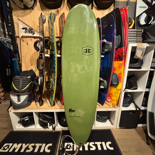 Hurricane green fun board 7'2 complete with fins + wax + Creature travel bag | USED / GRADE B