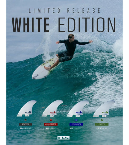 FCS II Performer Performance Core Thruster Fins - White Edition - FCS II/Thruster