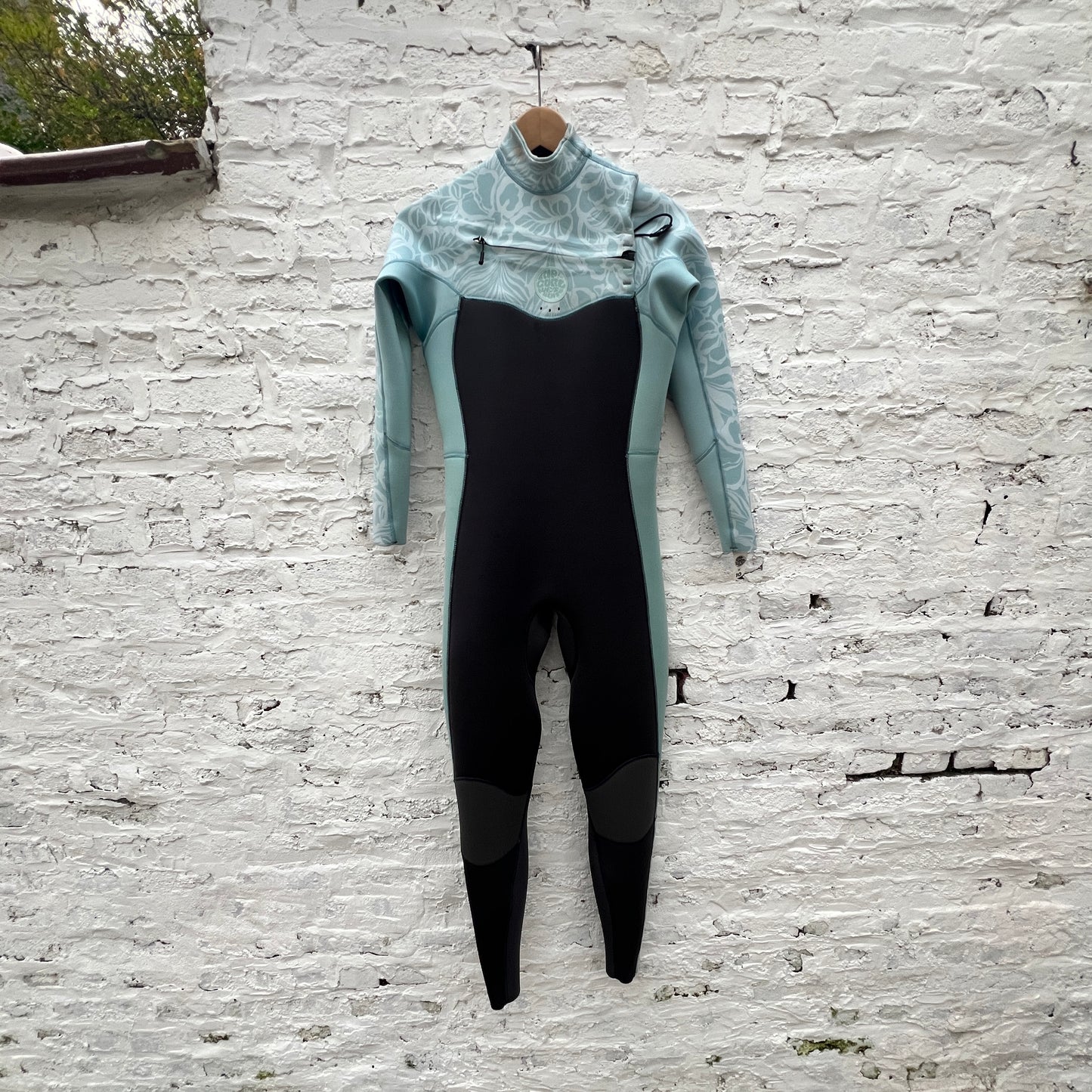 Rip Curl Women Dawn Patrol 3/2 Chest Zip Sublimed Wetsuit Mid Blue 14Wwfs USED