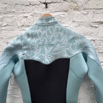 Rip Curl Women Dawn Patrol 3/2 Chest Zip Sublimed Wetsuit Mid Blue 14Wwfs USED