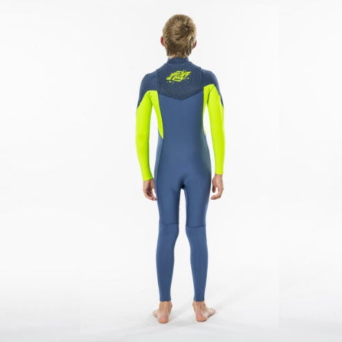 Rip Curl Junior Dawn Patrol 3/2 Chest Zip Wetsuit Blue Wsm5Kb