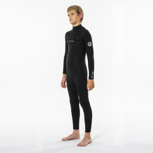 Rip Curl Junior Dawn Patrol 4/3 Chest Zip Wetsuit Black Wsm5Lb