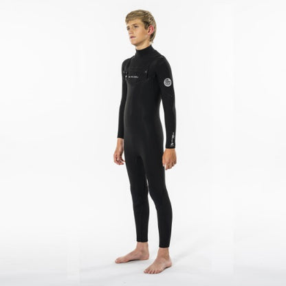 Rip Curl Junior Dawn Patrol 4/3 Chest Zip Wetsuit Black Wsm5Lb