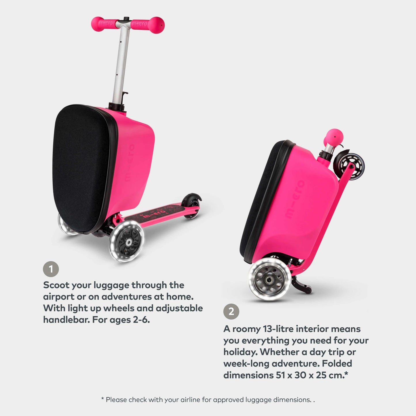 Micro Scooter Luggage Junior LED