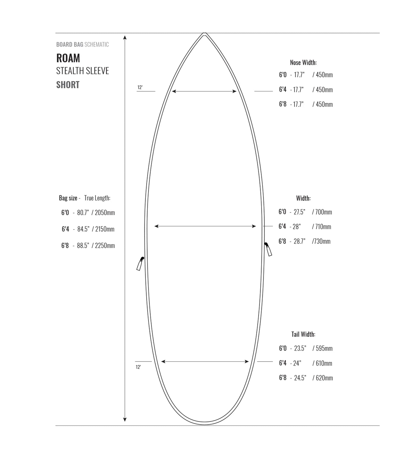 ROAM Stealth Sleeve Shortboard Board Bag