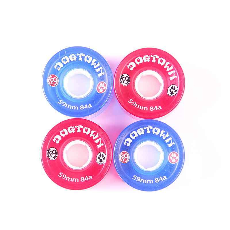 ROUES DOGTOWN K-9 CRUISER 59MM 84A - BLEU/ROUGE (4X) 