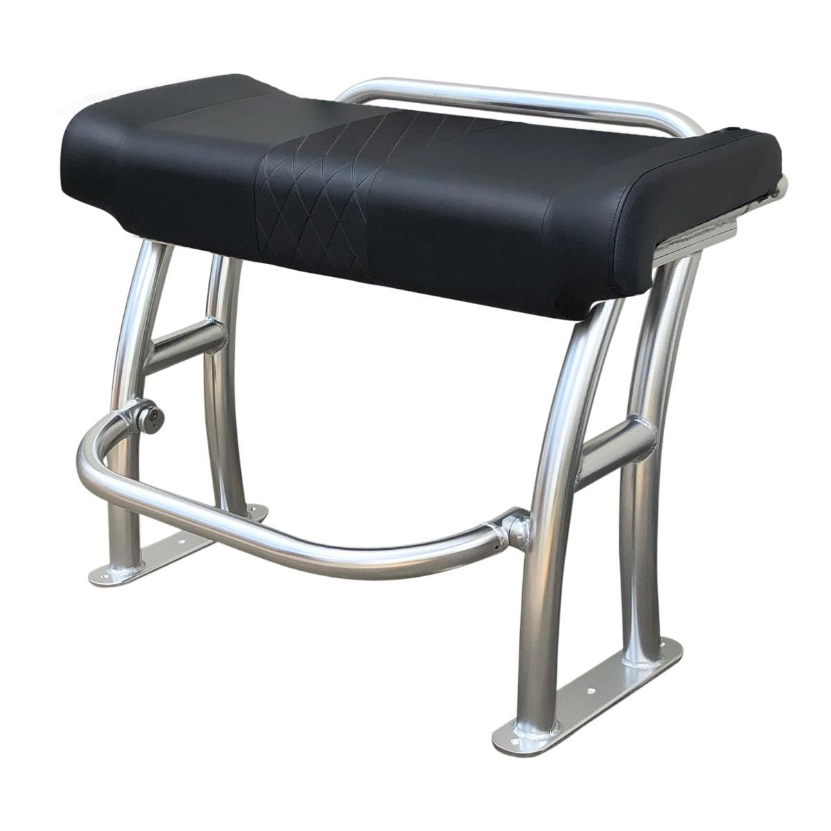 Fishmaster Pro Leaning Post - Polished w/Grabrail w/Black seat