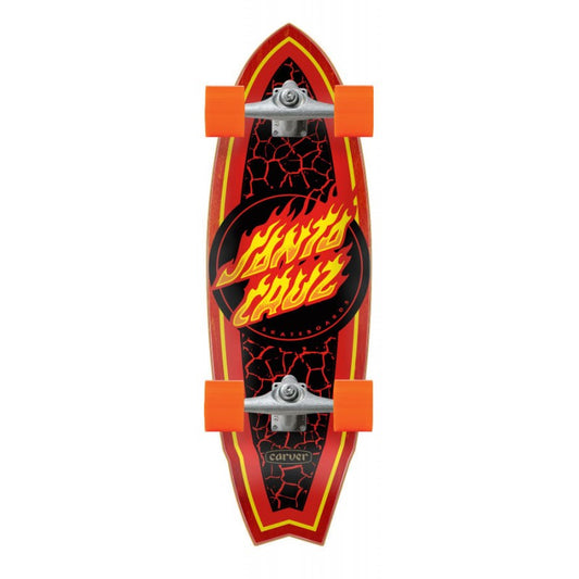 Santa Cruz X Carver Flame Dot Shark 31.5” Surfskate Complete - Surfskate Completes