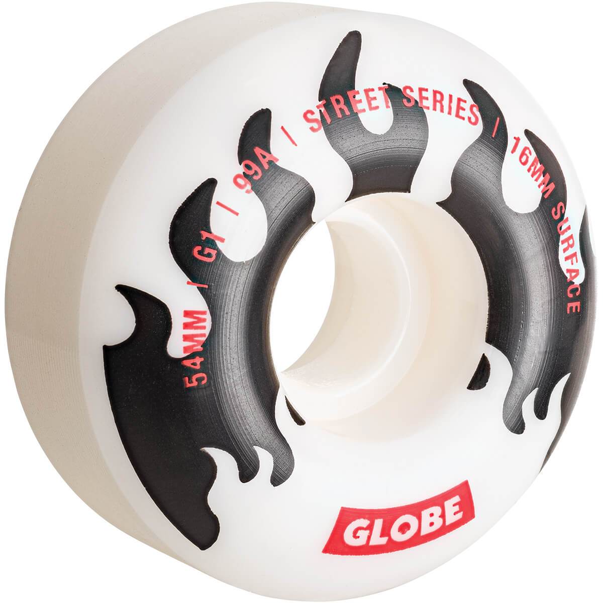 GLOBE G1 Street Wheel 54mm White/Black/Flames #10125037-WHTBLKFLM (x4)