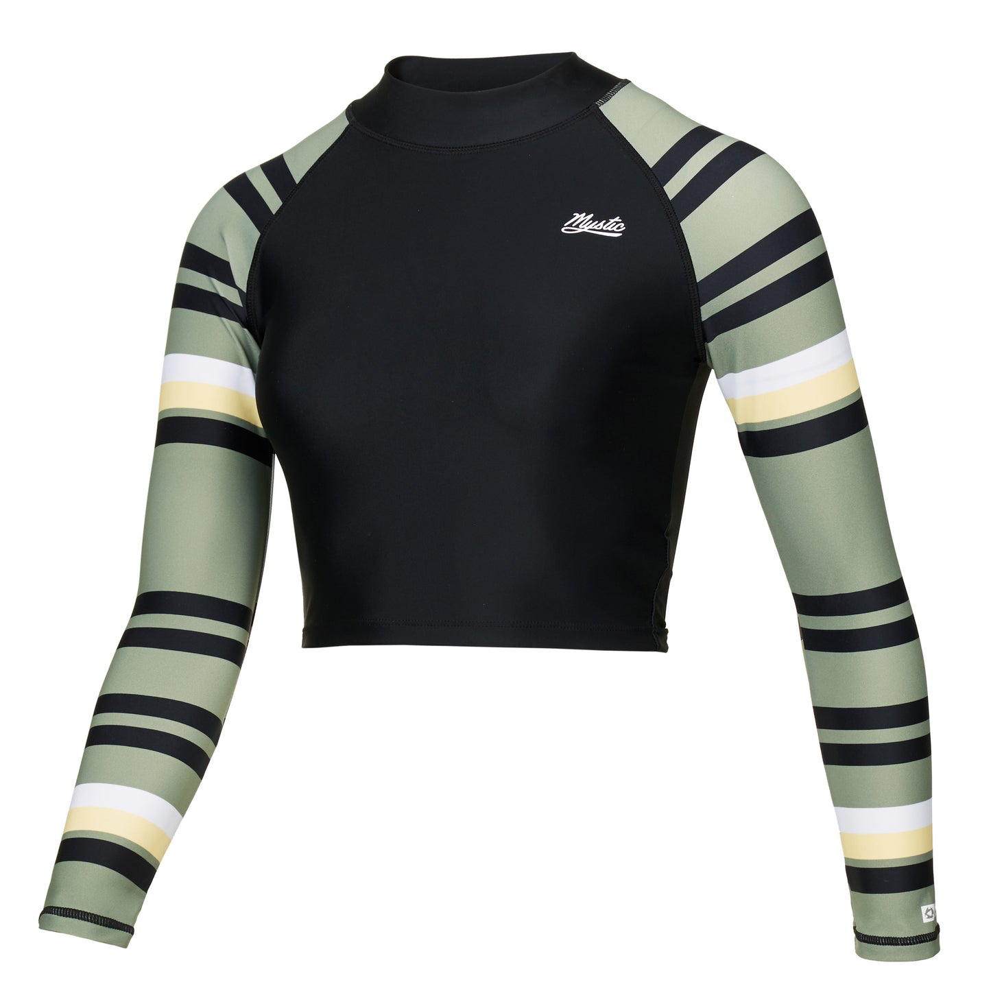 Mystic Jayde LS Crop Rash Vest | Olive verte