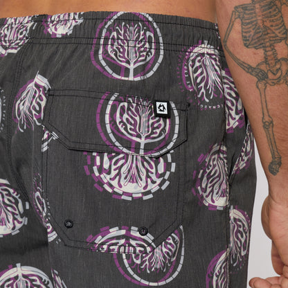 Boardshort de bain Mystic Artwork 2023 | Violet foncé 