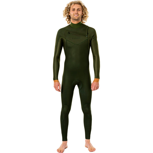 Rip Curl Dawn Patrol Perf 3/2 Chest Zip Wetsuit Wsm9Tv Green (E5)