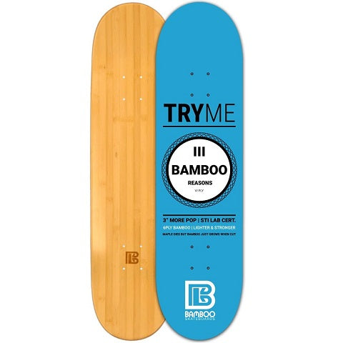 BAMBOO DECK SHORT BOARD 7.75" X 31.5" 3 REASONS GRAPHIC