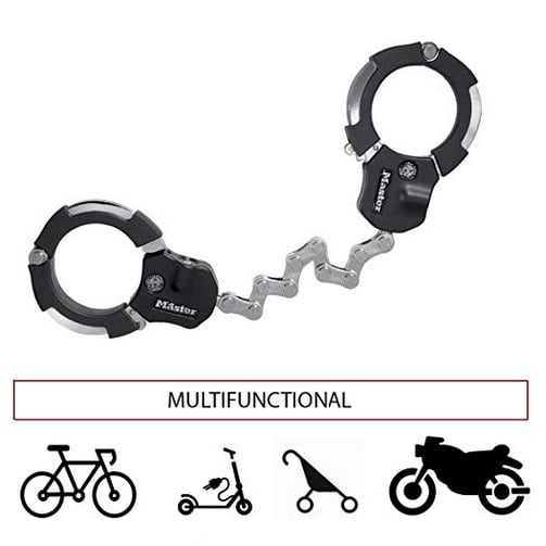 MASTERLOCK 8290 - Cadenas trottinette Menottes -  Antivol, black