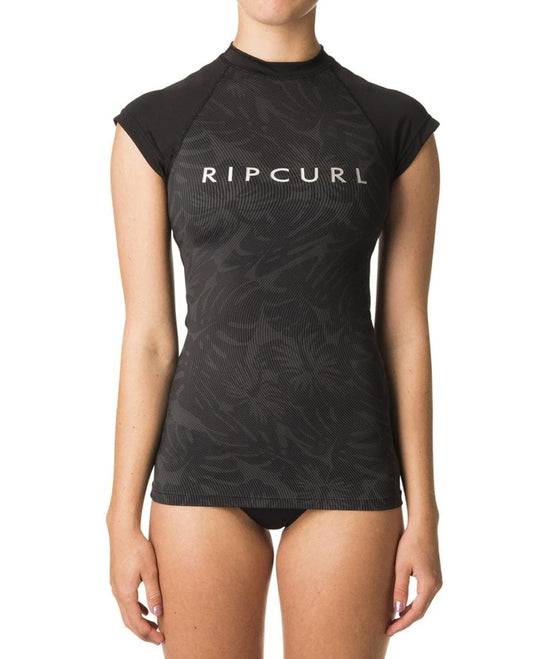 Rip Curl Tropic Glitch Cap-Sl Rashtee Wly7Gw Uv Black - 10 Medium