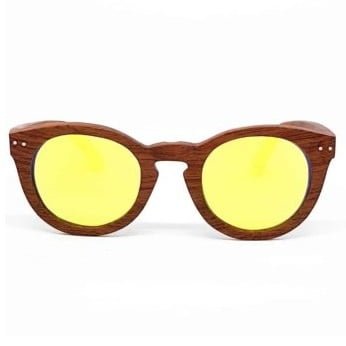 SISSWY floating wood sunglasses - Achlys (Yellow lenses)