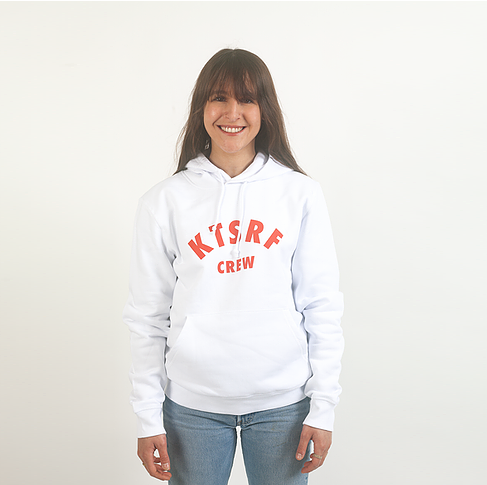 KTSRF White Hoodie - KTSRF Crew front (Unisex)