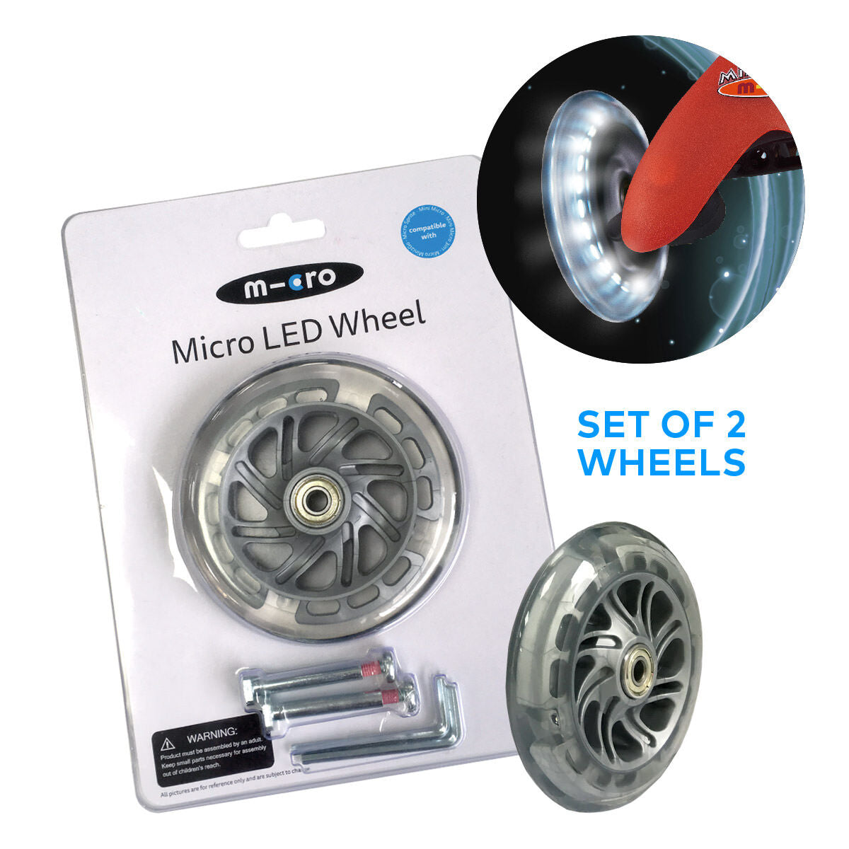 MICRO | 120mm LED Wheels Set - BILLY.BE: The Original Boardshop from Brussels