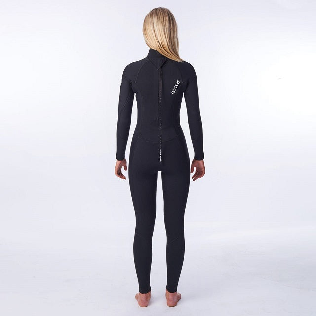 RIPCURL - Combinaison Dawn Patrol 4/3 Back Zip pour Femme Noir WSM9QW (E4)